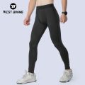 (Preorder)WEST Cycling Men Compression Pants Gym Fitness Sports Running Leggings Tights Quick Dry Fit Training Jogging Pants Black အားကစားဘောင်းဘီရှည်. 
