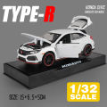 (Preorder) LEO 1:32 Scale HONDA CIVIC TYPE-R DIECAST model alloy car sound and light pull back caR TOYS COLLECTION Toys for boys Gift Collection ကလေးကစားစရာအရုပ်. 
