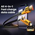 Tech infinite Ronpin 4 in 1, 2 Way Cable IOS PD27W, Type-C to Type-C 65W Fast Charging Cable Charger Data Cord USB-C, 4 In 1, Strong Type-C to Type C USB Charger /USB TO TYPE-C/TYPE-C TO IOS/USB TO IOS. 