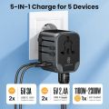 ASOMETECH International Travel Adapter USB Charger 2 USB and 2 Type C Port All-in-one Wall Charger for US EU UK AUS Travel. 