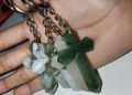 Myanmar Jade Keychain (Cross) ကျောက်စိမ်းသော့ချိတ်. 