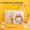 Portable Diary Notebook Mini Student Notebook Bag 4 Pieces. 
