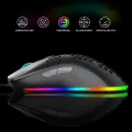 Tech Infinite Ice Armor GT-660 Gaming USB Gaming Mouse, Honeycomb Hollow Design Ergonomic Wired Mouse with Backlight, up to 6400 DPI, RGB Gaming Mouse for Mac, Laptop, Computer, (Black). 
