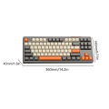 M87 Bluetooth-Compatible Gaming Keyboard 87 Keys Wireless Keyboard Dual Mode 2.4G and BT. 