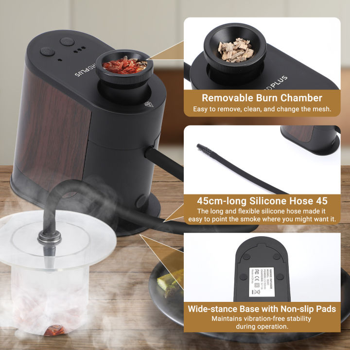 (Preorder)%C2%A0INKBIRDPLUS%20Portable%20Cocktail%20Smoker%20Kit%20with%20Sous%20Vide%20Wood%20Smoker,%20Smoke%20Flavor%20Smoker%20with%204%20Wood%20Chips,%20Rechargeable%20Cold%20Smoker%20for%20Cooking,%20BBQ,%20Meat,%20Drinks,%20Cheese,%20Salmon%20-%20Image%204