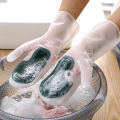 1 Pair Silicone Dishwashing Gloves Non-slip Dish Washing Gloves Oven Mittens Cooking Gloves Kitchen Cleaning Brush. 
