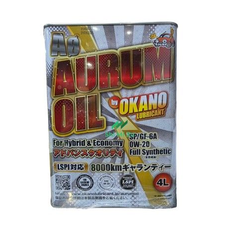 AURUM Oil by Okano Lubricant Hybrid Engine Oil 4L 0w-20 (Made in Malaysia)