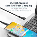 (Preorder) Essager 3A Type C Micro Usb 0.25m/1m/2m/3m Data Charging Cable Fast Charging Cable For Android Mobile Phone Type C Charging Cable ဖုန်းအားသွင်းကြိုး. 