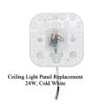 Ceiling Light Panel Board Replacement (AC 220V 24W) LED Optical Lens Module, Magnetic Lamp Board Retrofit. 