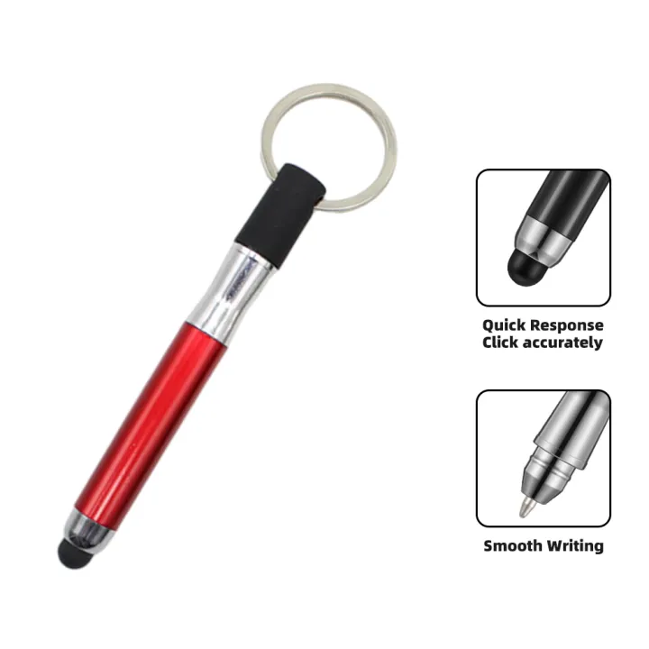 (Preorder)FONKEN%203%20In%201%20Touch%20Screen%20Pen%20Black%20Ballpoint%20Pen%20Stylus%20Keychain%20Capacitive%20Plastic%20Chain%20Ring%20Small%20Drawing%20-%20Image%209