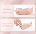 Golden Pyae Relaxing Elastic Massage Comb Hollow Out Detangling Hair Brush Scalp Massage Combs Fast Blow Drying Detangler Hair Styling Tools (ဆံပင်ရှင်း ဘီး). 