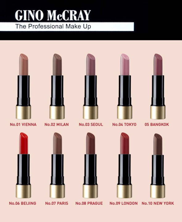 Gino Prestige Velvet Matte Lipstick No.10 New York
