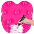 Silicon Makeup Brush Cleaning Mat Makeup Brush Cleaner Pad Cosmetic Brush Cleaning Mat Portable Washing Tool Scrubber with Suction Cup. 
