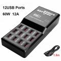 5V 3.5A 2.1A 12Port Multi USB Charger USB Charging Station Dock Intelligent Fast Charger. 