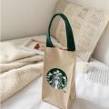Starbucks Canvas Water Bottle Bag Thermos Mug Canvas Tote Bag. 