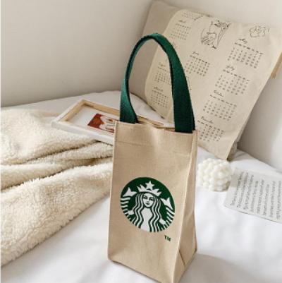 Starbucks Canvas Water Bottle Bag Thermos Mug Canvas Tote Bag