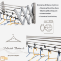 Foldable Wall Mounted Cloth Drying Rack (4 ft). 