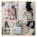 (*BOGO Included*)Women's Tote Bags Canvas Shoulder Bags Girls Shopper Purse Fashion Casual Cartoon /Letter Bags (Get 1 Mini Cute Brooch). 