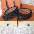 Louis Vuitton LV Initiales Reversible Belt Monogram Eclipse Taiga 40MM Black for Men-  Discover luxury and style. 