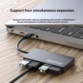 Four-port ultra-thin USB 3.0 hub splitter USB computer docking station hub expander. 