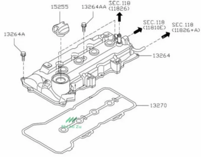 Nissan HR15 HR16 Tappet Cover Seal တိုက်ပစ်ဆီး HR15DE HR16DE Rocker Valve Cover Gasket