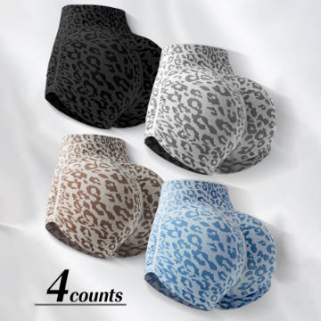 (preorder)High%20Waist%20Belly%20Tight%20Leopard%20Print%20Yoga%20Three-point%20Pants%20Women's%20Hip-lifting%20Tight%20Outer%20Wear%20Running%20Peach%20Fitness%20Shorts%20-%20Image%202