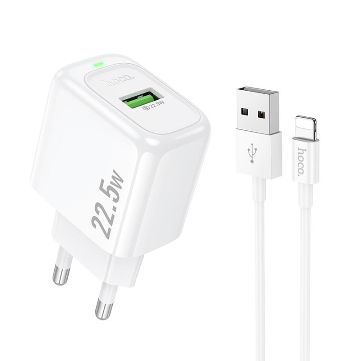 (Preorder)%C2%A0HOCO%20DC66T%20charger%20set,%20fast%20charger%20with%20cable%20for%20iOS/Type-C/Micro,%2022.5W%20power%20supply,%20Fast%20Charger%20with%20LED%20-%20Image%205