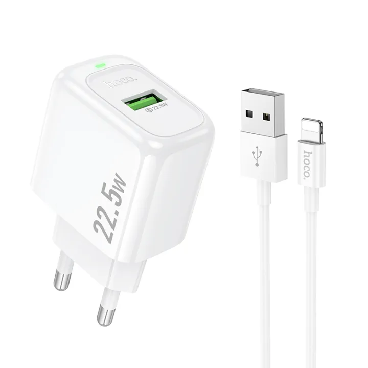(Preorder)%C2%A0HOCO%20DC66T%20charger%20set,%20fast%20charger%20with%20cable%20for%20iOS/Type-C/Micro,%2022.5W%20power%20supply,%20Fast%20Charger%20with%20LED%20-%20Image%205