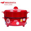 MISUSHITA 12inches Pan nonstick with Steamer SGP-142L ယိုးဒယား ေပါင္းခံပါ ဒယ္နီ. 