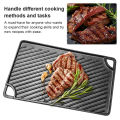 (Preorder) 【winnereco】16.5X9.5 Inch Cast Iron Griddle Rectangular Griddle Pan Skillet for Gas Stovetop Oven Or Open Fire for Camping Roasting. 