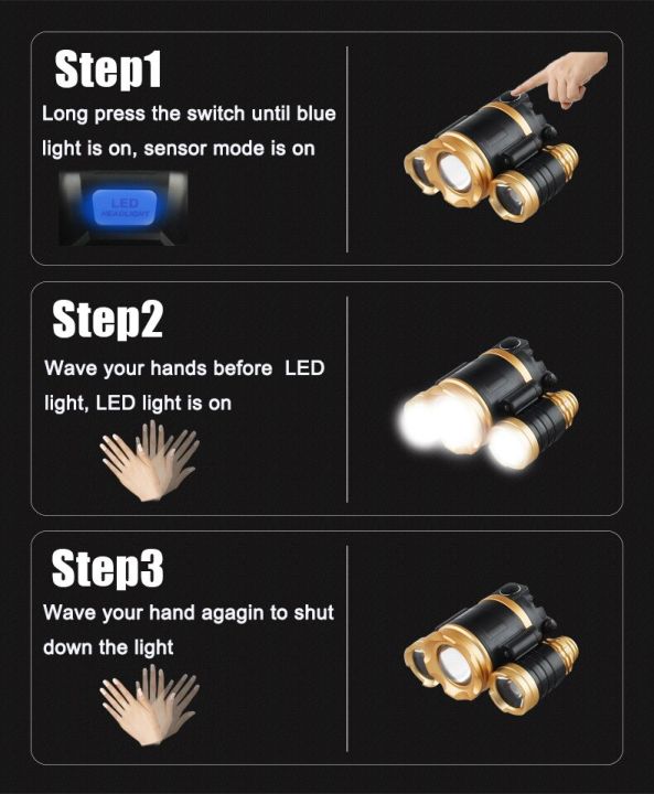 USB%20Rechargeable%20Zoom%20Led%20Headlight%20Induction%203LED%20T6%20Head%20Lamp%20-%20Image%204