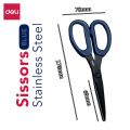 DELI Stainless Steel Black Blade Scissors Home Multi-function Office Anti Rust Scissors Stationery Handmade Craft Paper Fabric Cutting Tools. 