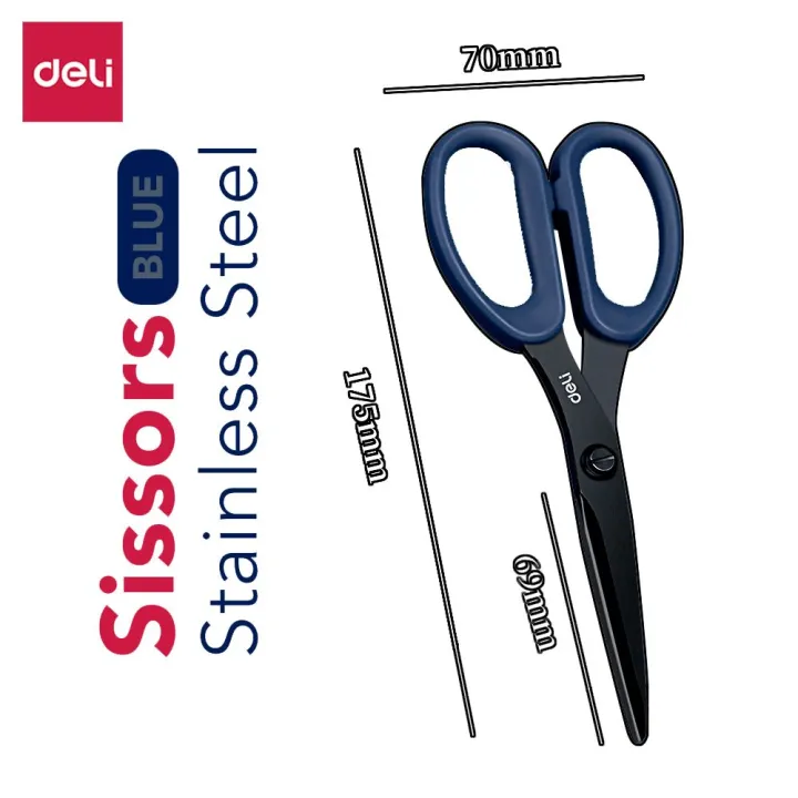 DELI%20Stainless%20Steel%20Black%20Blade%20Scissors%20Home%20Multi-function%20Office%20Anti%20Rust%20Scissors%20Stationery%20Handmade%20Craft%20Paper%20Fabric%20Cutting%20Tools%20-%20Image%202