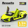 (Preorder) LEO 1:24 Revuelto Supercar Model Car Dice Metal Toy Vehicle Die Cast for Boys Children Simulation Sound Light Effect Gift Hobby Collection ကလေးကစားစရာအရုပ်. 
