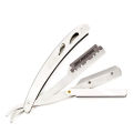 🧔🏻‍♂️ သင်တုန်းဓါး Stainless Steel Cut Throat Folding Razor Straight Shenzhen Razor with Long Blade for Barber Shop Shaving. 