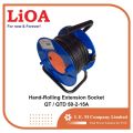 LiOA Hand-Rolling Extension Socket 50M (1 switch, 3 outlets). 