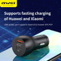 (Preorder) Awei C-825/C-822 18W Mini Car Charger, PD QC 3.0, 2 USB-A/Type-C Ports, Alcomm Quick Charge, iPhone 12, Xiaomi, Huawei, Universal Devices. 