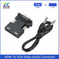 📺HDMI to VGA Adapter with 3.5mm Audio 🔌 Port Out for Old Computer Monitor PC TV 1080P Video (Female HDMI Input, Male VGA Output). 