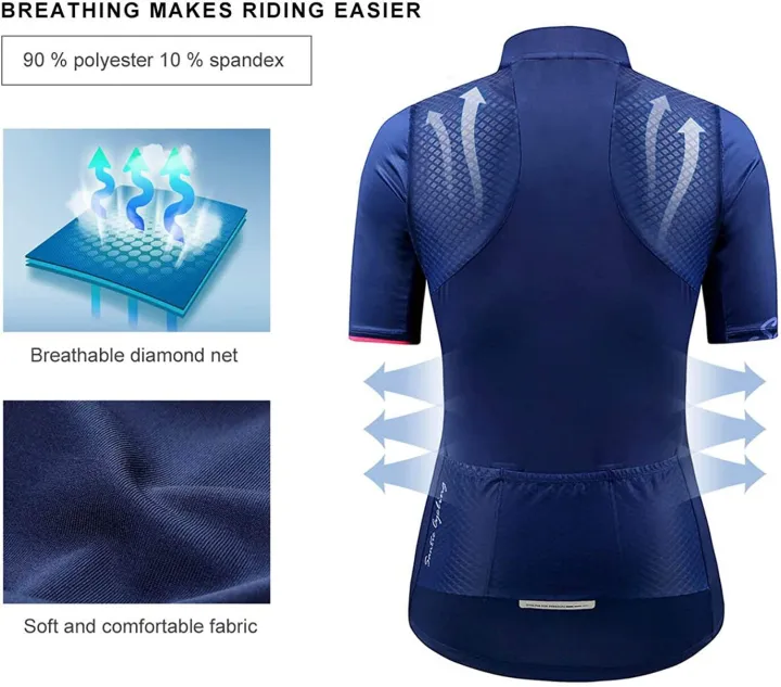 (Preorder)%C2%A0Santic%20Women's%20Cycling%20Jersey%20Short%20Sleeve%20MTB%20Road%20Bike%20Bicycle%20Breathable%20Quick%20Dry%20Tops%20Shirt%20K9L2082N%20-%20Image%205