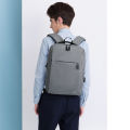 (Preorder) Slim laptop backpack, business bag, men's quality golf backpack with USB port, 14-inch work compartment, lightweight travel backpack, gray color.. 