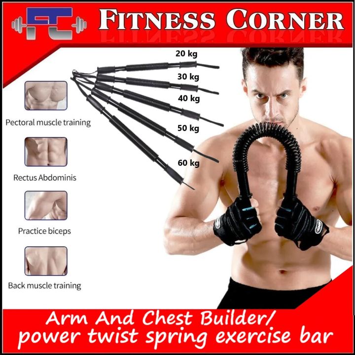 [FC]Heavy duty curl spring bar arm and upper body workout chest expander and power twister exercise bar