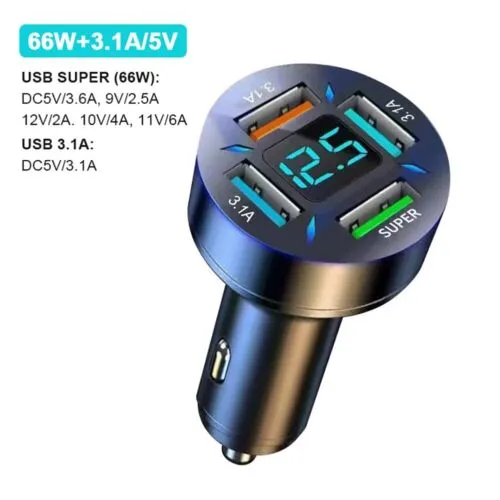 66W%20Fast%20Charging%2012V%20Car%20Adapter%20For%20Mobile%20Phones%20%20QC3.0%20Car%20Charger%20Adapter,%204%20Ports%20USB%20Lighter%20Adapter%20-%20Image%206