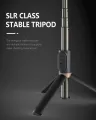Tech Infinite Q03S Selfie Stick Tripod with Beauty Fill Light 760mm Wireless Remote BT 360 Rotation Phone Camera Aluminium Alloy Stand Holder Wireless Remote Selfie Stick BT Tripod 3 in 1 with LED Fill Light for Smartphone. 