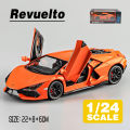 (Preorder) LEO 1:24 Revuelto Supercar Model Car Dice Metal Toy Vehicle Die Cast for Boys Children Simulation Sound Light Effect Gift Hobby Collection ကလေးကစားစရာအရုပ်. 