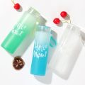 (Gift) Korea Fashion Double glass water cup & portable business bottles. 