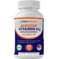 Vitamatic Vitamin D3 50,000 IU (as Cholecalciferol), Once Weekly Dose, 1250 mcg, 60 Veggie Capsules. 