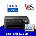 (Preorder) Printer Epson EcoTank L3210 AIO 3 IN 1 inkjet tank printer, 1 set of genuine ink, 4 colors, ready to use [2-year warranty]. 