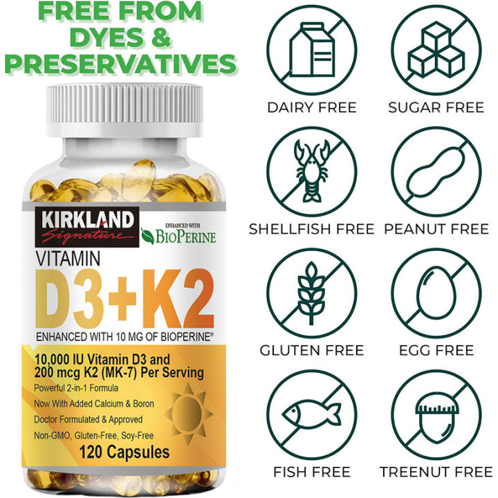 (Preorder)KIRKLAND%20Vitamin%20D3%20K2%2010000%20IU%20D3%20+%20200mcg%20K2%20MK7%20Immune%20Support%20Supplement%20with%20BioPerine%20-%20Image%206
