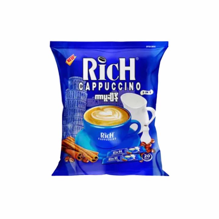 Rich Coffee Mix 3 in 1 Cappuccuno 20Sticks 378g | Shop.com.mm