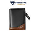 (Preorder) MENSPE Wallet RFID Card Holder Security Card Case Anti-theft RFID Blocking Wallet PU Leather အမျိုးသားသုံးပိုက်ဆံအိတ်. 